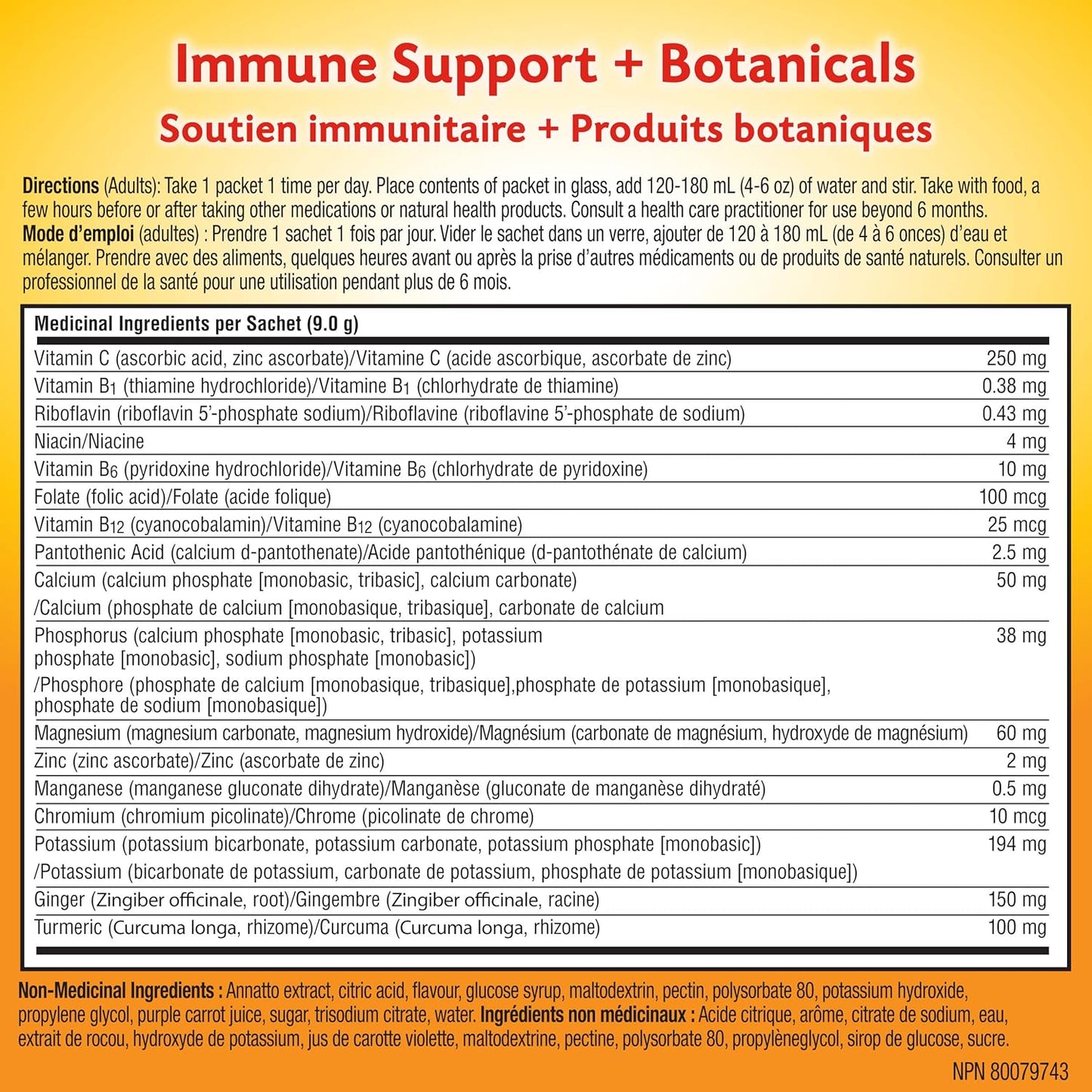 Emergen-C Vitamin C Powder Supplement, Drink Mix with Electrolytes, Turmeric & Ginger Powder, 18 Packets