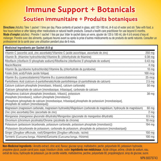 Emergen-C Vitamin C Powder Supplement, Drink Mix with Electrolytes, Turmeric & Ginger Powder, 18 Packets