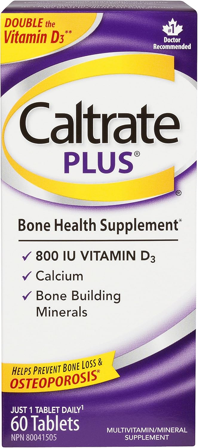 Caltrate Plus Vitamin D3 and Calcium Supplement, 600 mg Tablet, 60 Count