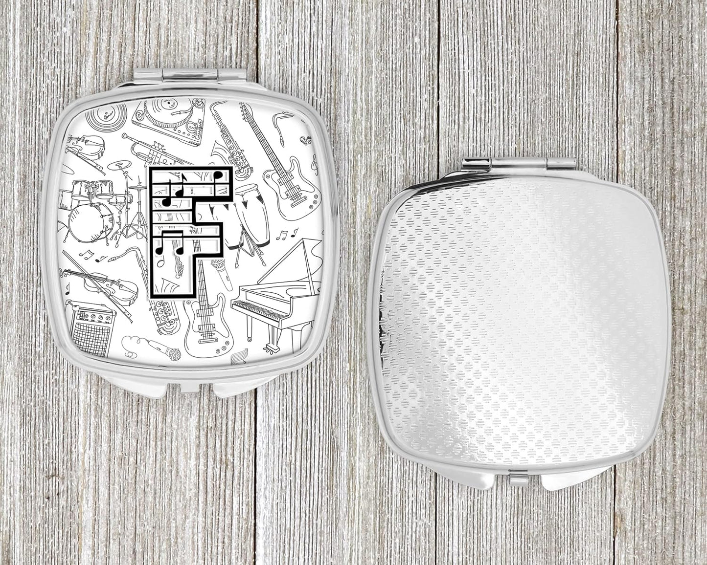 Caroline's Treasures F 音符字母紧凑型旅行镜,多色