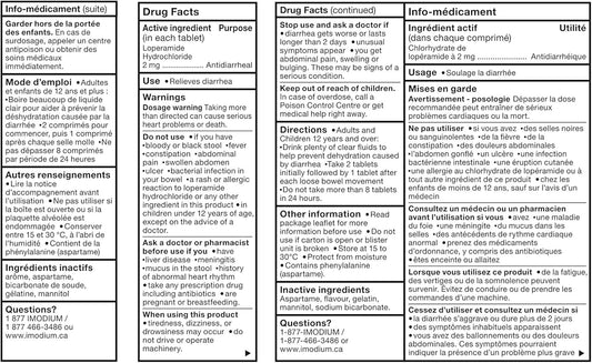 易蒙停腹瀉緩解,即溶薄荷味片劑,即溶腹瀉緩解鹽酸洛哌丁胺,10 片