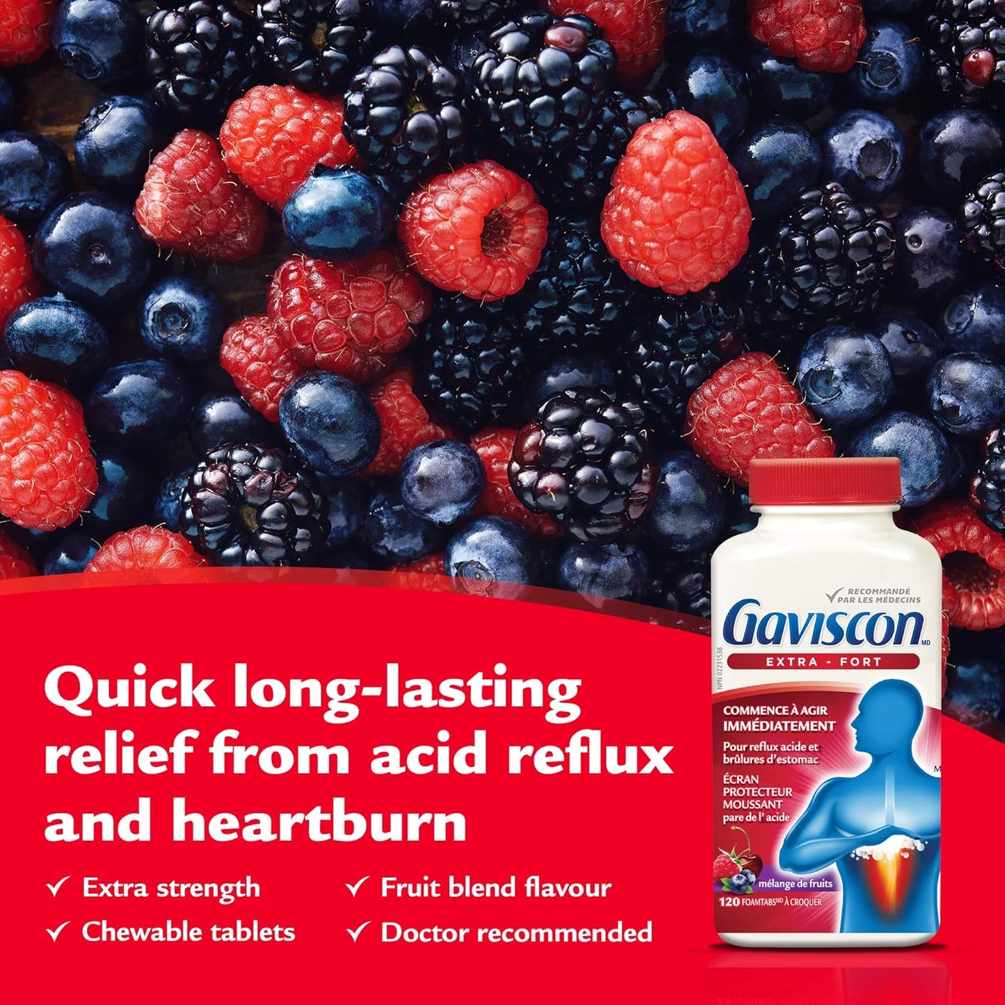 Gaviscon Extra Strength Tablets - 120 Count - Chewable Foaming Antacid Tablets for Day and Night & Liquid Extra Strength Antacid - 600 ml - Antacid Liquid for Day and Night Heartburn Relief