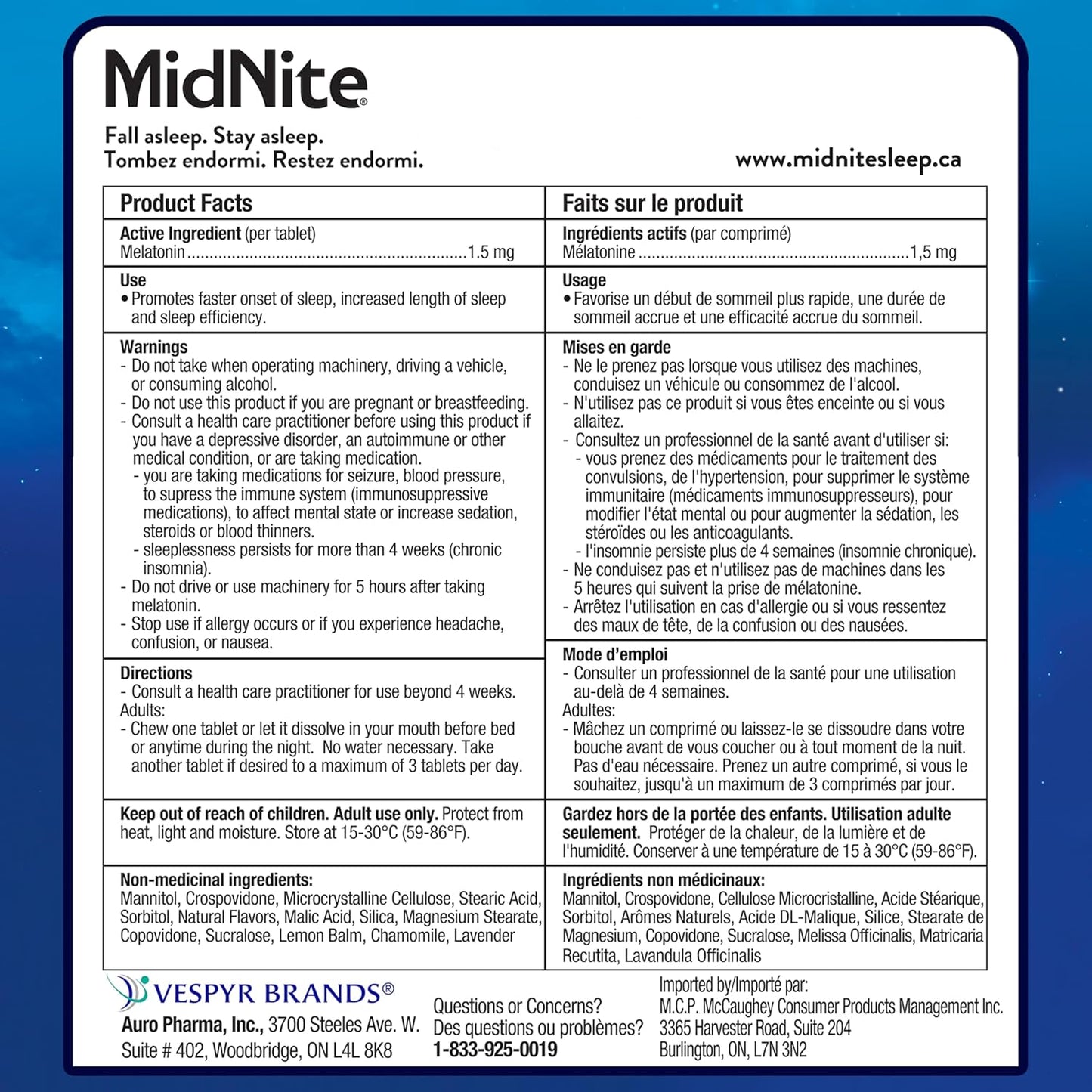 MidNite 天然助眠咀嚼片 - 樱桃味 | 含褪黑素、洋甘菊、薰衣草和柠檬香脂 | 缓解偶发性失眠 | 不易成瘾 | 30 片