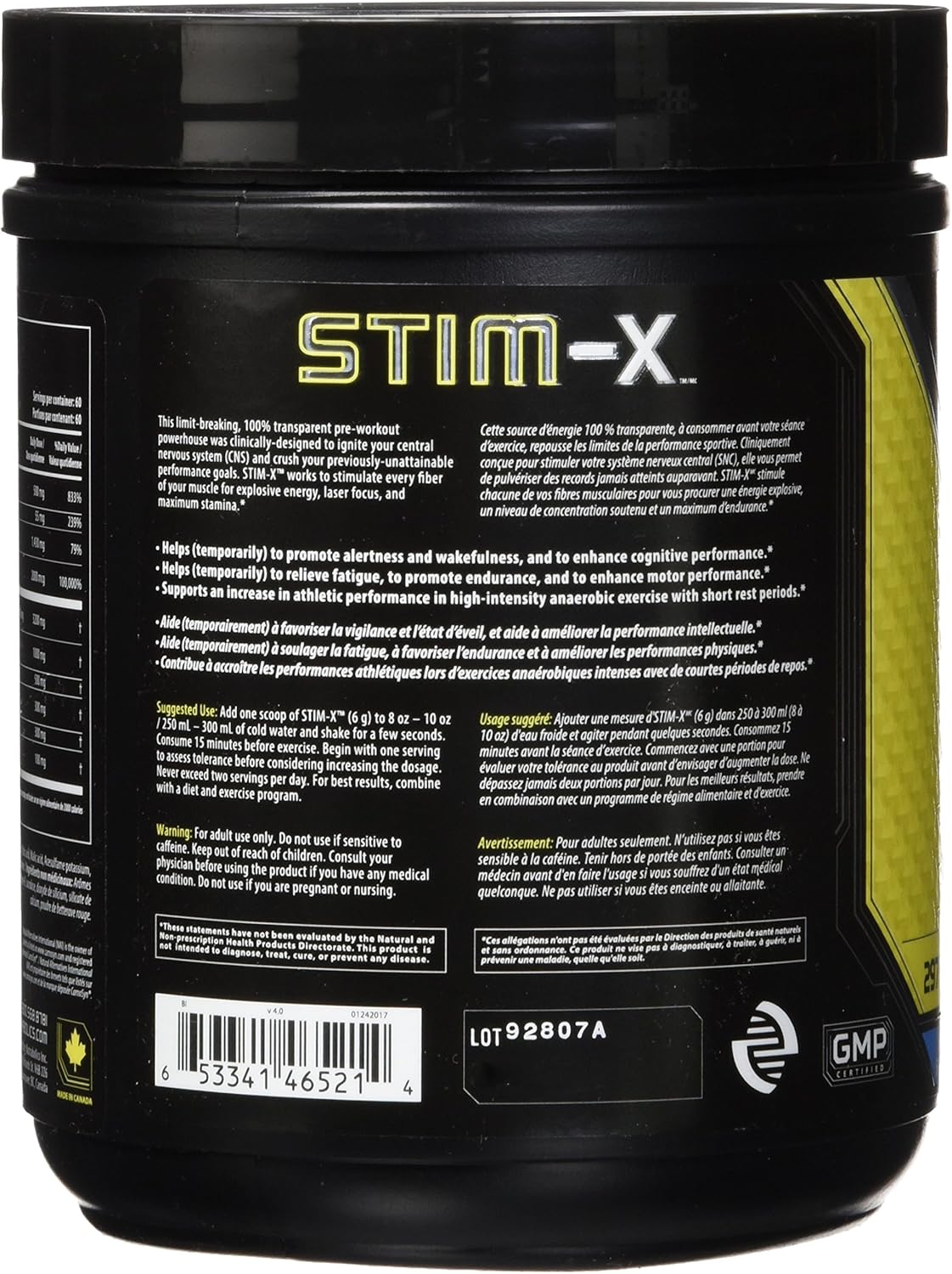NUTRABOLICS Stim-X 運動前補充劑,糖果爆炸,60 份,360 粒