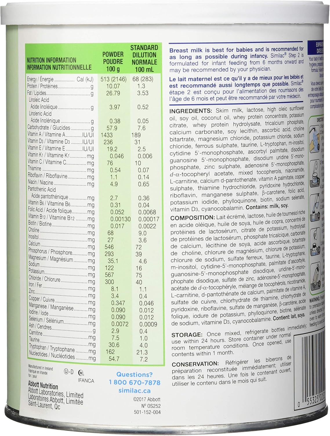 Similac 第二階段強化鈣嬰兒配方奶粉,850 克,6-24 個月