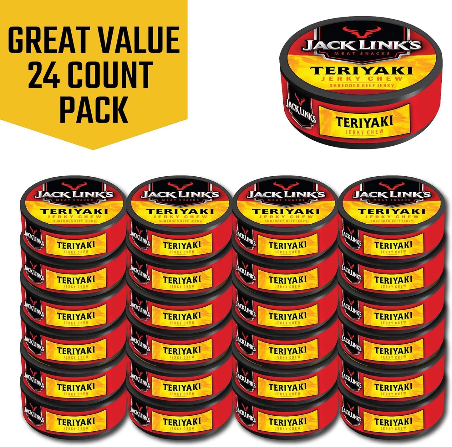 Jack Link's Jerky Chew, Teriyaki Flavor, 0.32-Ounce (Pack of 24)