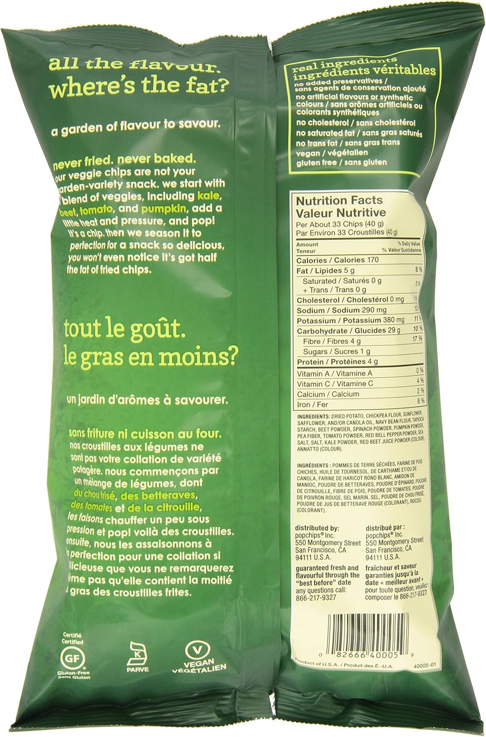 Popchips 蔬菜薯片套装,12 片