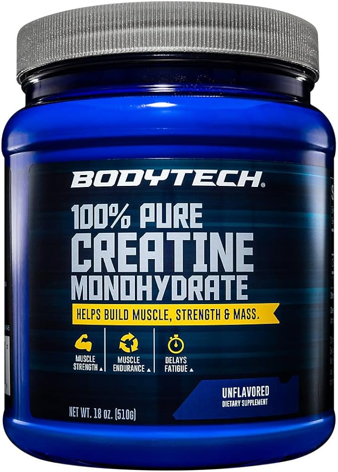 002 BodyTech 100 純一水肌酸無味 5 GM/份量支持肌肉力量(18 盎司粉末)