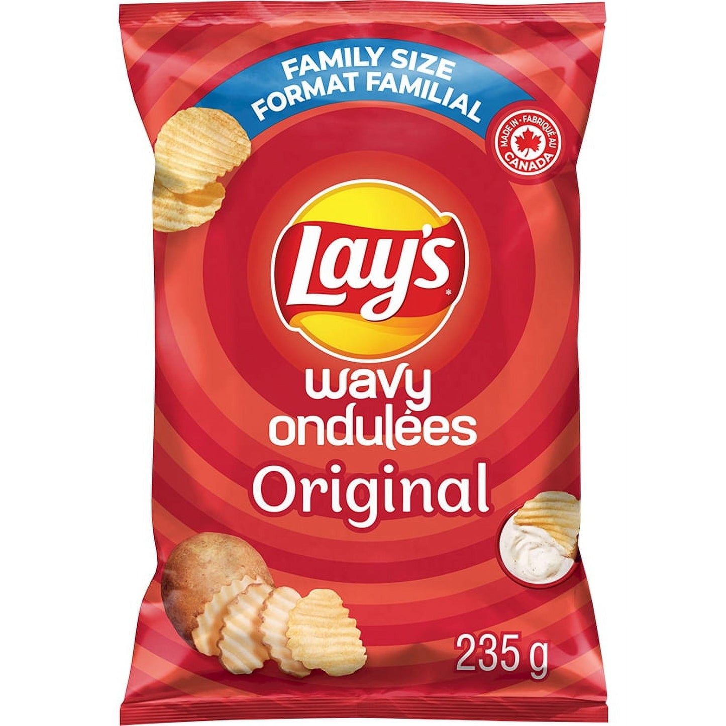 Lay's Wavy Original Potato Chips, 235 g.