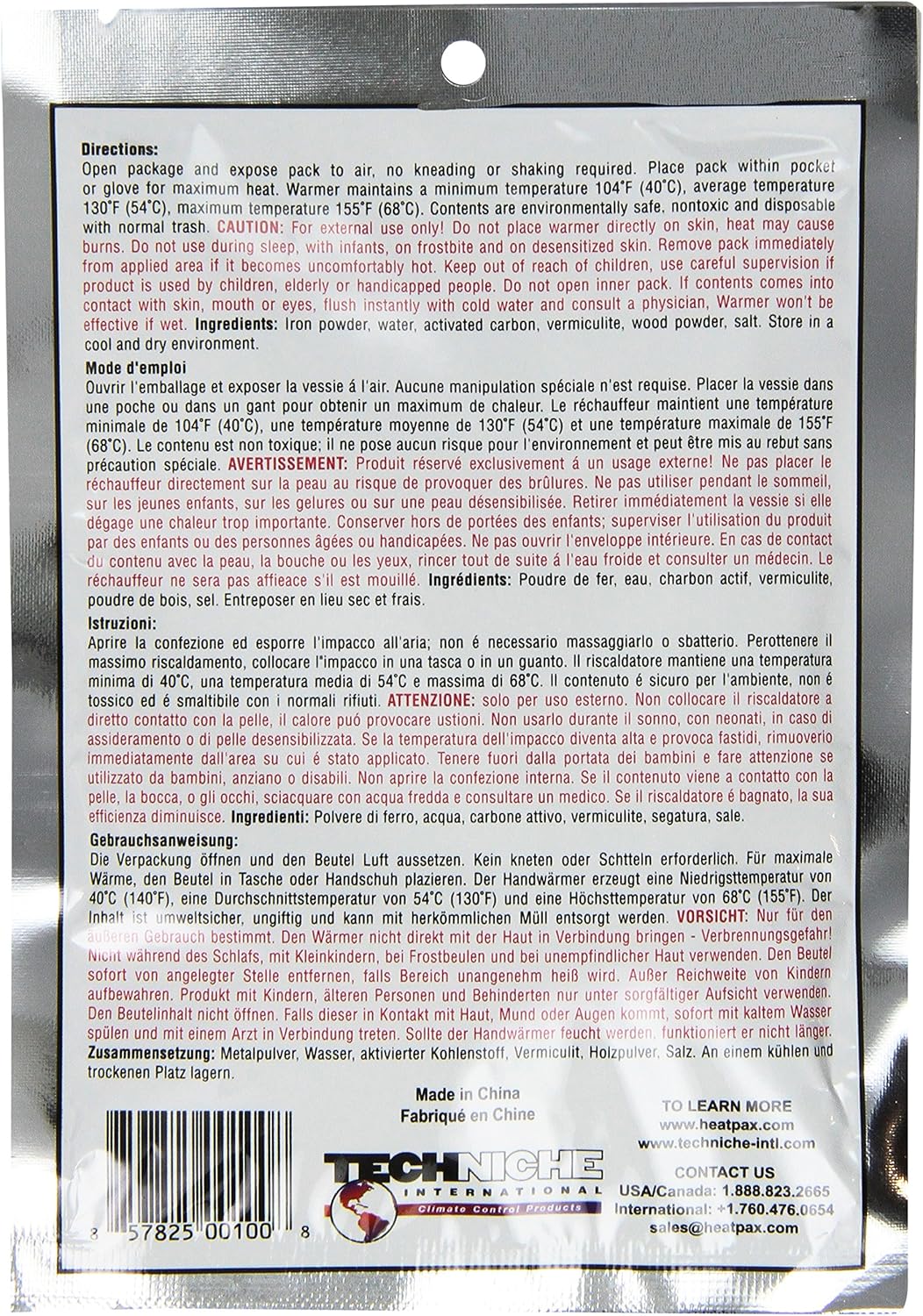 HeatPax 空氣啟動加熱器,身體 20 小時以上