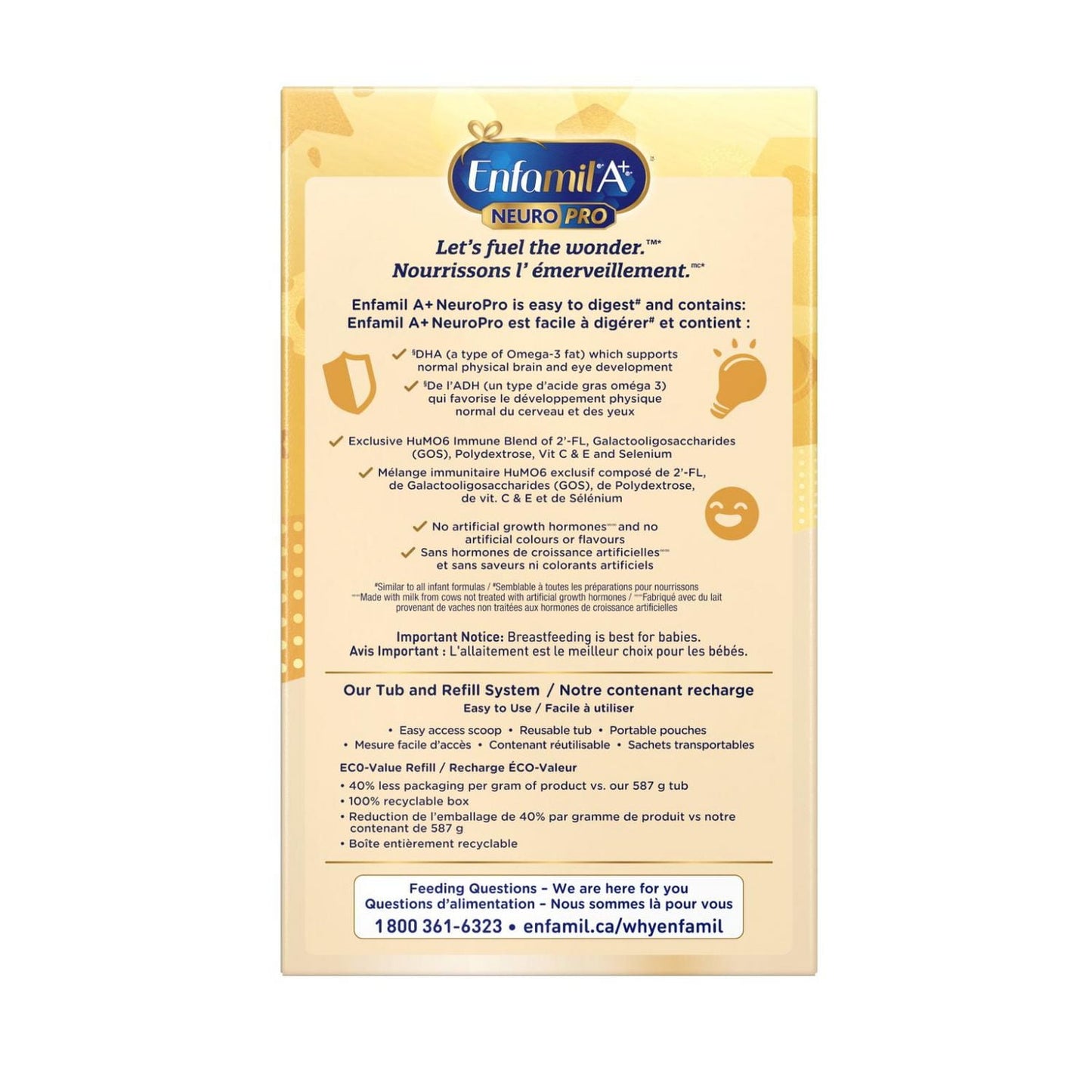 Enfamil A+ NeuroPro 嬰兒配方奶粉,0-12 個月,補充裝,890 克(2x445 克)