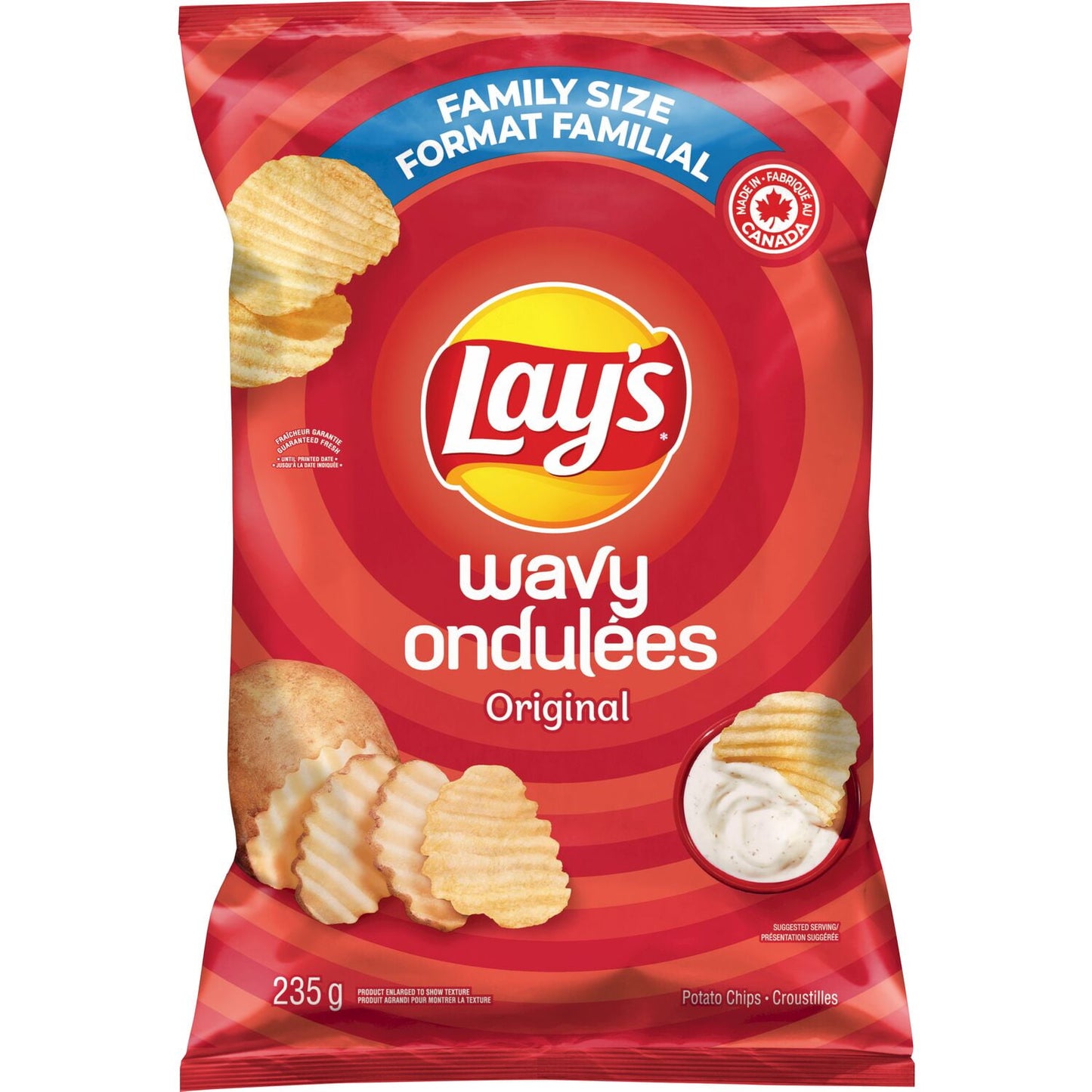 Lay's Wavy Original Potato Chips, 235 g.
