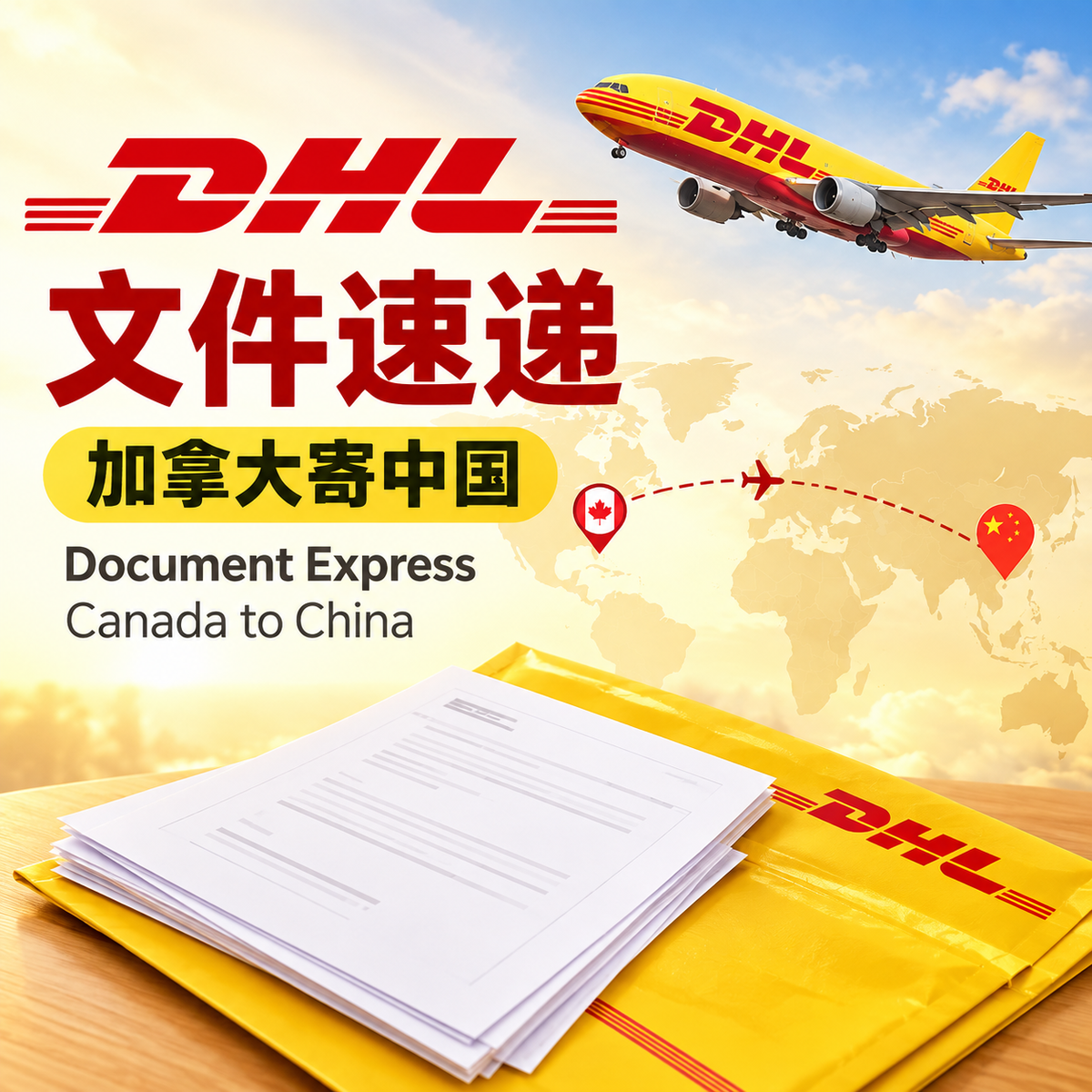 DHL 文件速递 加拿大寄中国