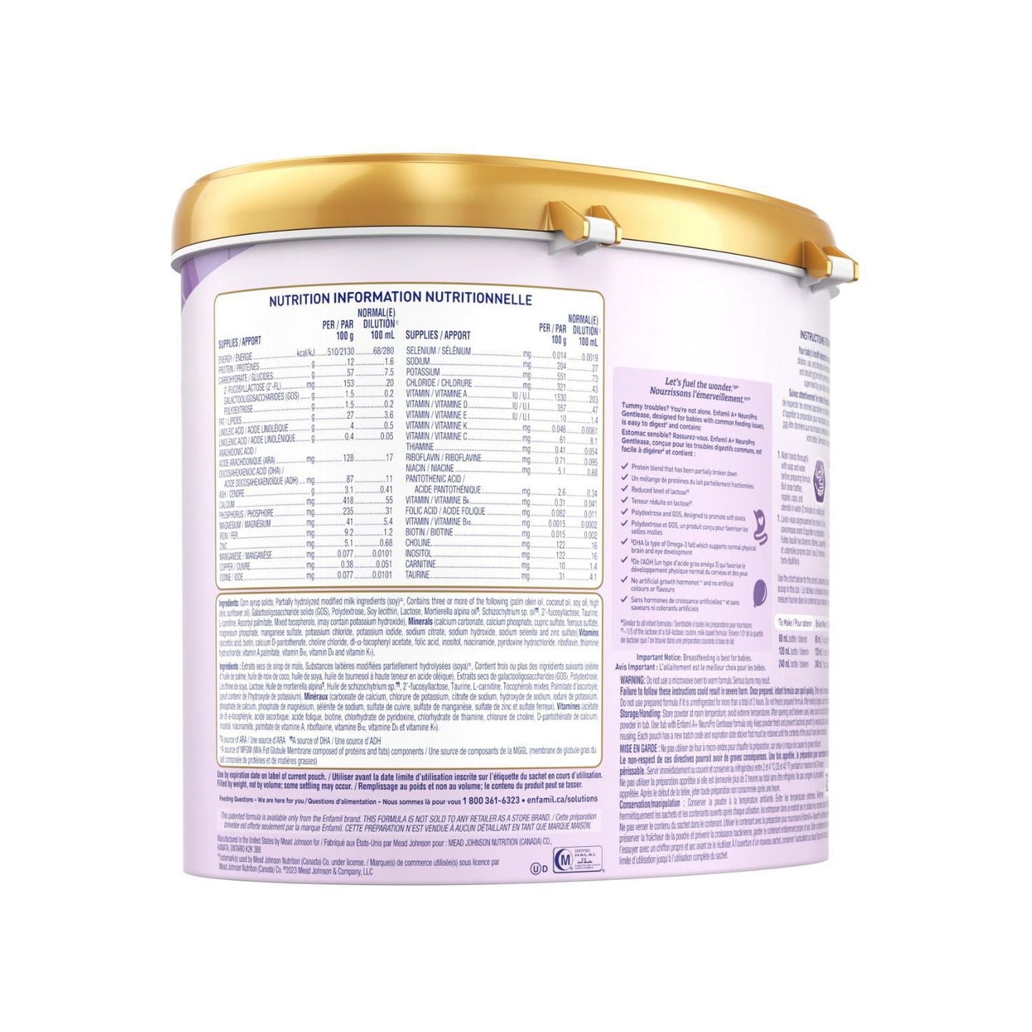 NeuroPro™ Gentlease 嬰兒配方奶粉,0-12 個月,粉盒裝,553 克