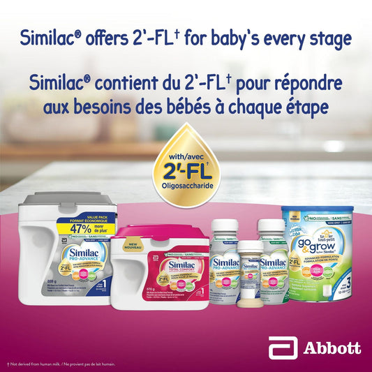 Similac Total Comfort,婴儿配方奶粉,对胃友好,易于消化,现采用母乳启发的创新配方 2’-FL,0+ 个月,粉剂,837 克,837 克