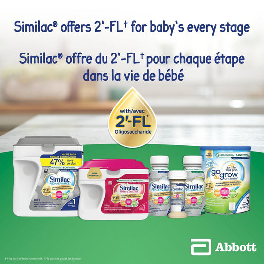 Similac Go & Grow 3 段幼儿饮料,含 2'-FL。免疫支持创新:2'-FL,粉剂,12-36 个月,牛奶味,850 克,1x850 克