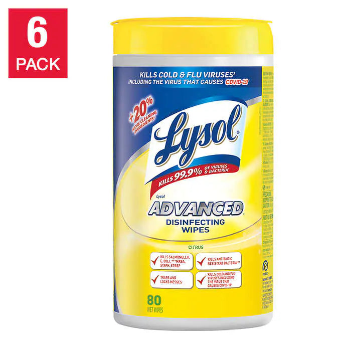 LYSOL Advanced Disinfectant Wipes, 480 Count