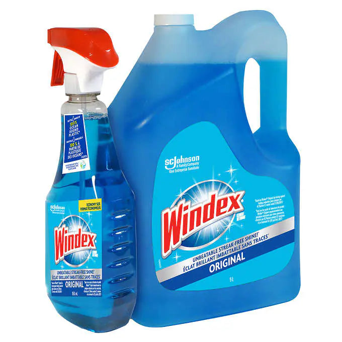 Windex 原裝玻璃清潔劑,5 L + 950 mL