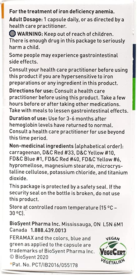 FeraMAX Pd Therapeutic 150 補鐵劑 | 缺鐵性貧血