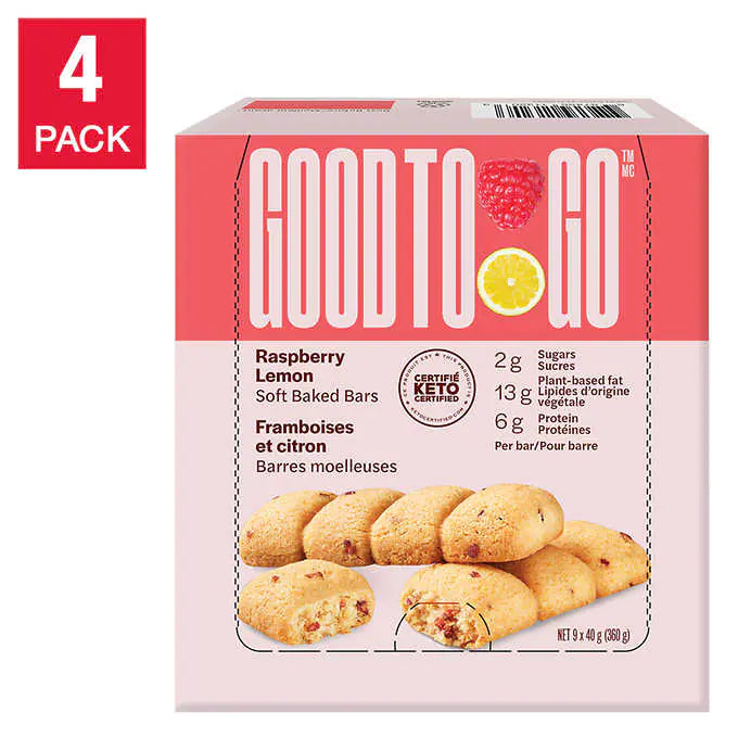 Good To Go 覆盆子檸檬條,4 × 360 g