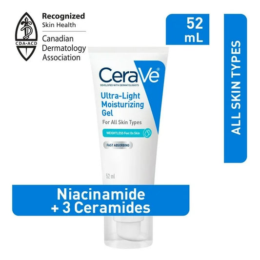 004CeraVe 超輕保濕凝膠 |無香料、輕盈的臉部保濕霜，含有神經醯胺、菸鹼醯胺、玻尿酸。 52 mL，CRV 超輕凝膠 1.7OZ CA