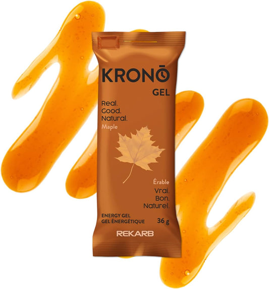 Krono Nutrition 能量凝膠 - 運動營養 - 採用天然成分製成 - 24 片（楓木）