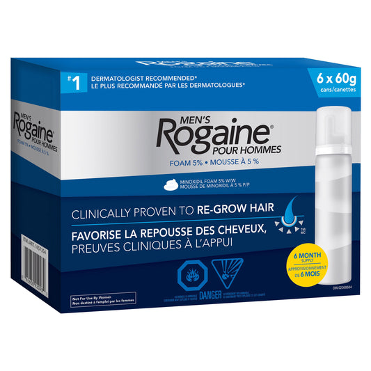 Rogaine 男士生髮泡沫，含 5% 米諾地爾，6 x 60 克