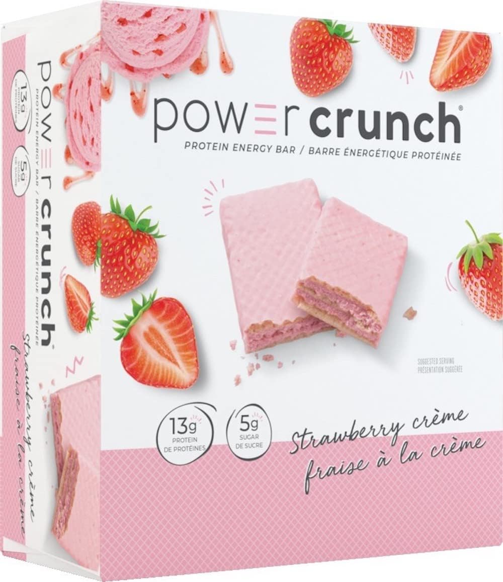 Power Crunch 蛋白棒草莓奶油 12 片，粉色