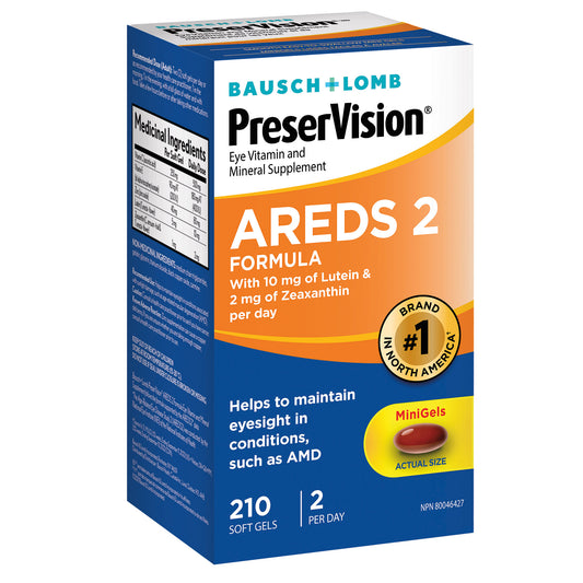 PreserVision 眼部維生素和礦物質補充劑 AREDS2，210 粒軟膠囊