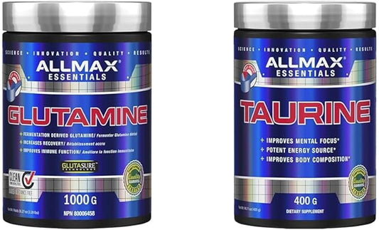 002  ALLMAX 麩醯胺酸 1000G & Nutrition 100% 醫藥級最大強度 + 吸收牛磺酸，400g