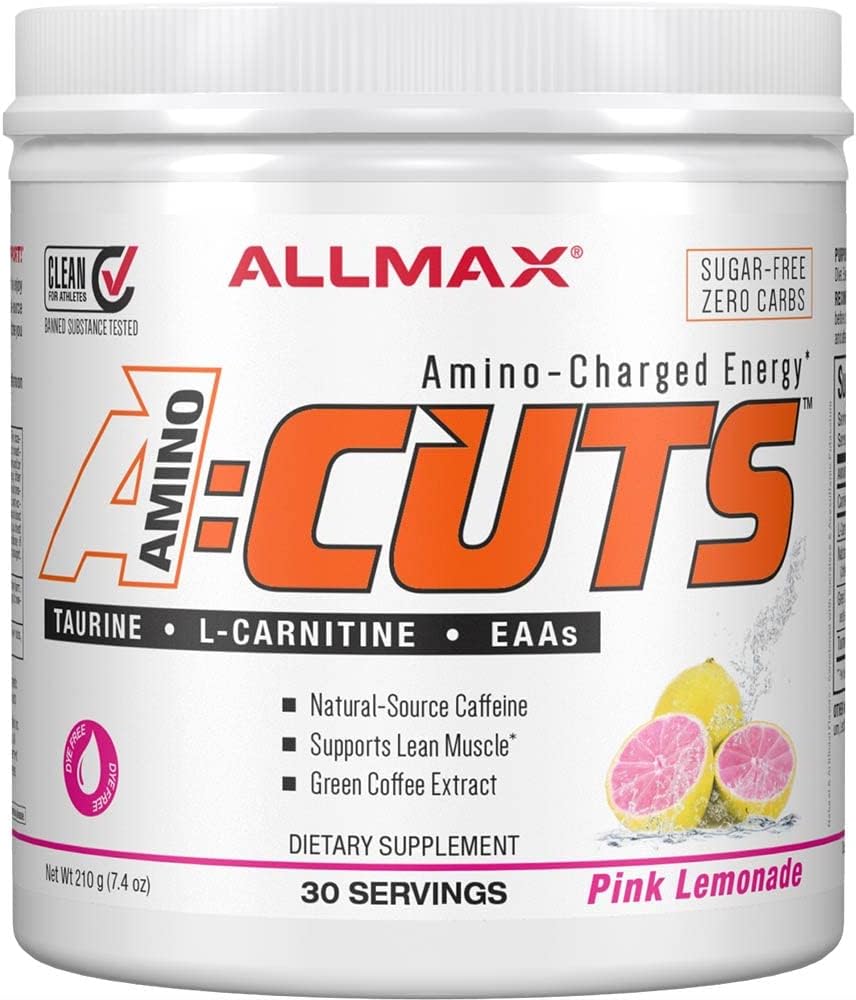 AllMax Nutrition - AminoCuts 能量飲料粉紅檸檬水 - 7.4 盎司，30 片（1 包）