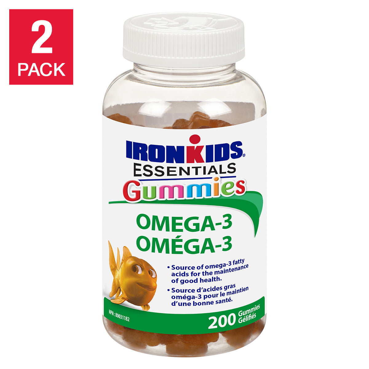 IronKids 必需 Omega-3 软糖，2 x 200 粒