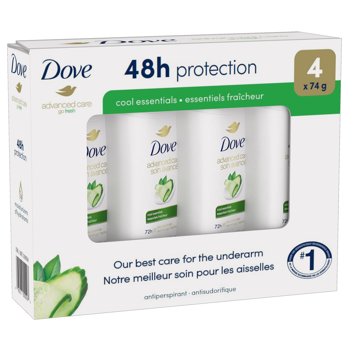 Dove Advanced Care Antiperspirant, 4-pack
