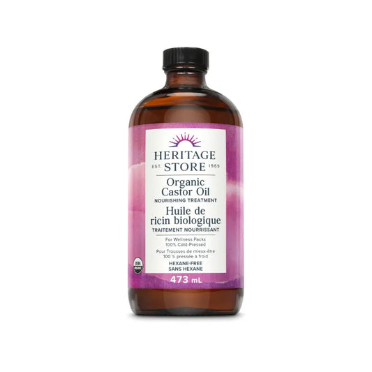 006 美国Heritage Store有机蓖麻油 473ml，用于保养皮肤和头发，可作为温热按摩油。