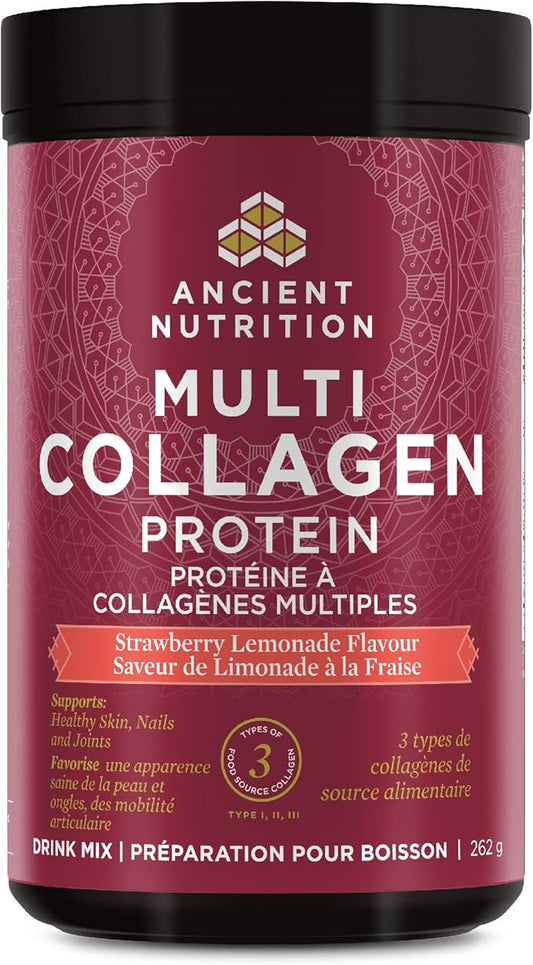 002  cient Nutrition 多種膠原蛋白粉，草莓檸檬水口味，水解膠原蛋白補充劑，262 克