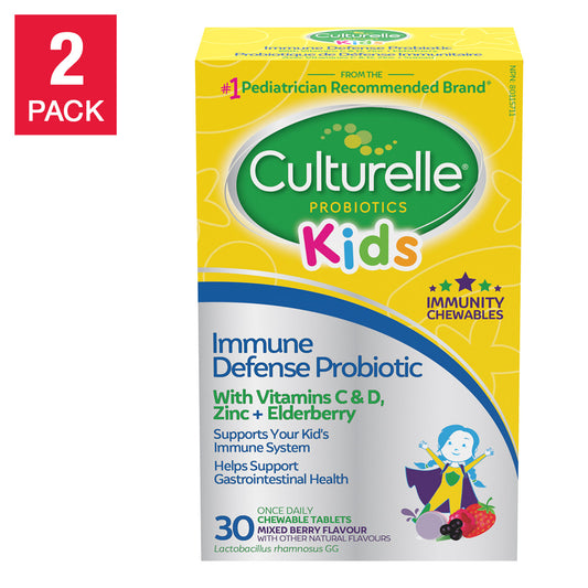 Culturelle 兒童免疫防禦咀嚼片，2 x 30 片