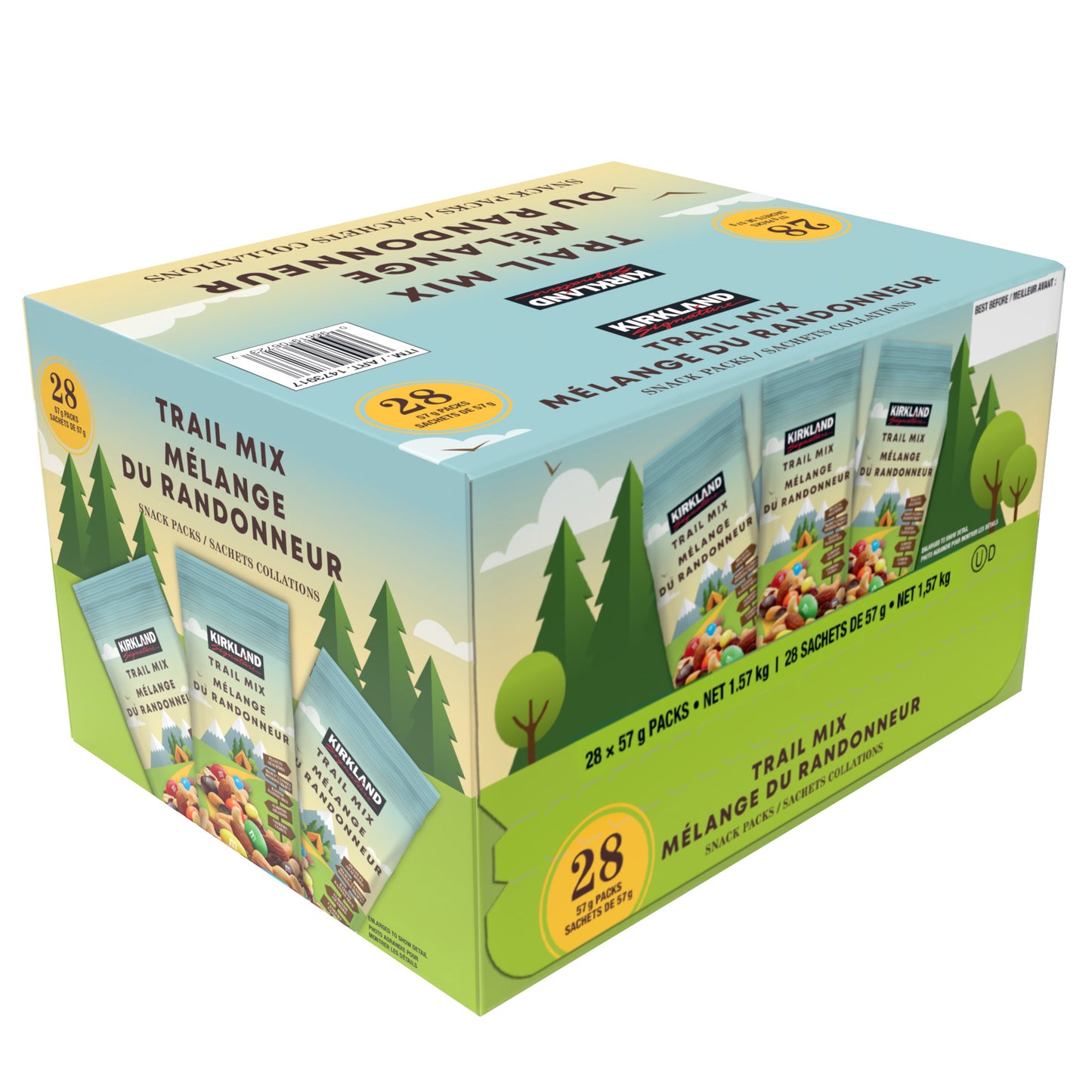 Kirkland Signature Trail Mix Snack Packs, 28 × 57 g