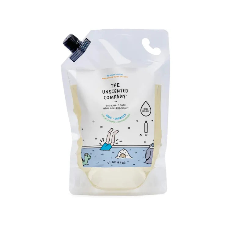 006 加拿大 The Unscented Company 儿童泡泡浴液 1公升 环保替换装 90%以上植物和矿物基成分