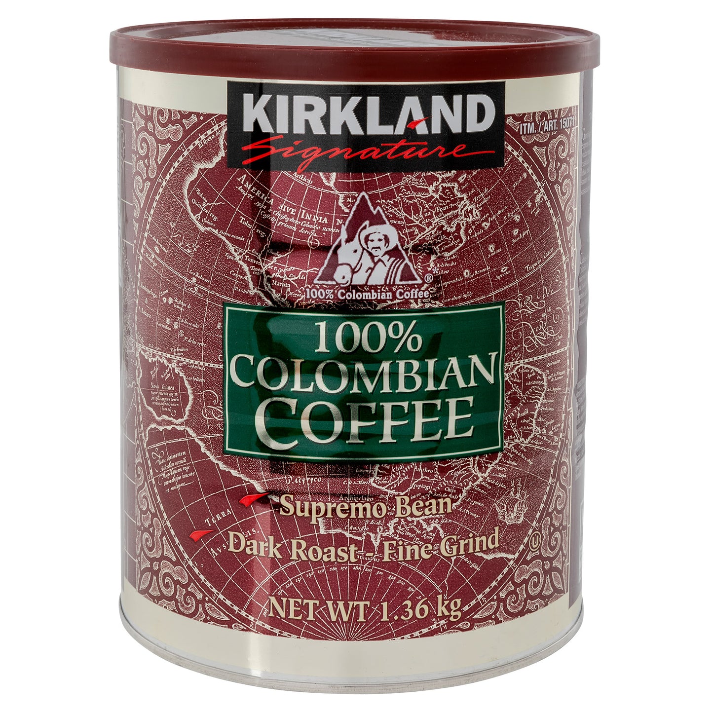Kirkland Signature 哥伦比亚黑咖啡粉，1.36 公斤
