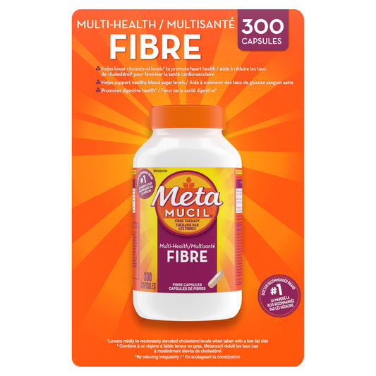Metamucil 100% Natural Psyllium Husk Daily Fibre Supplement - 300 Capsules