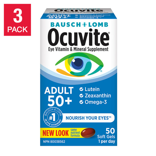 Ocuvite 成人 50+ 護眼維生素和礦物質補充劑，3 x 50 粒軟膠囊