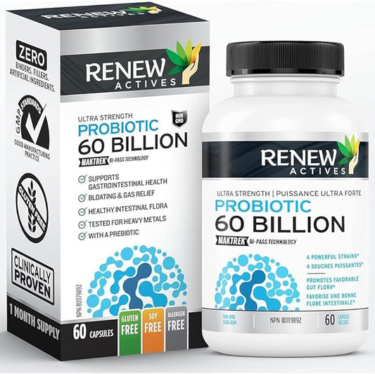 002  Renew Actives 600 億 CFU 益生菌補充劑 - 優化腸道菌群，促進胃腸道健康！高級吸收配方 - 60 粒膠囊