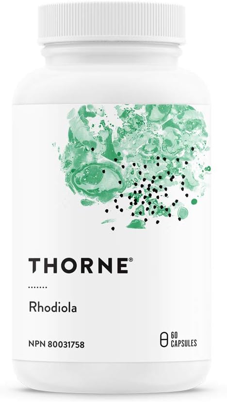 002  Thorne Rhodiola - 緩解壓力的植物補充劑 - 增強積極性、睡眠和精神集中 - 60 粒膠囊 - 60 份