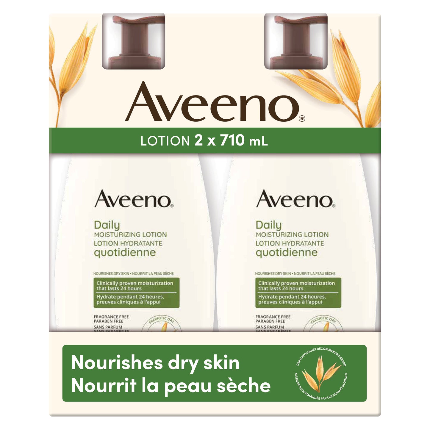 Aveeno 日常保湿乳液，2 x 710 毫升