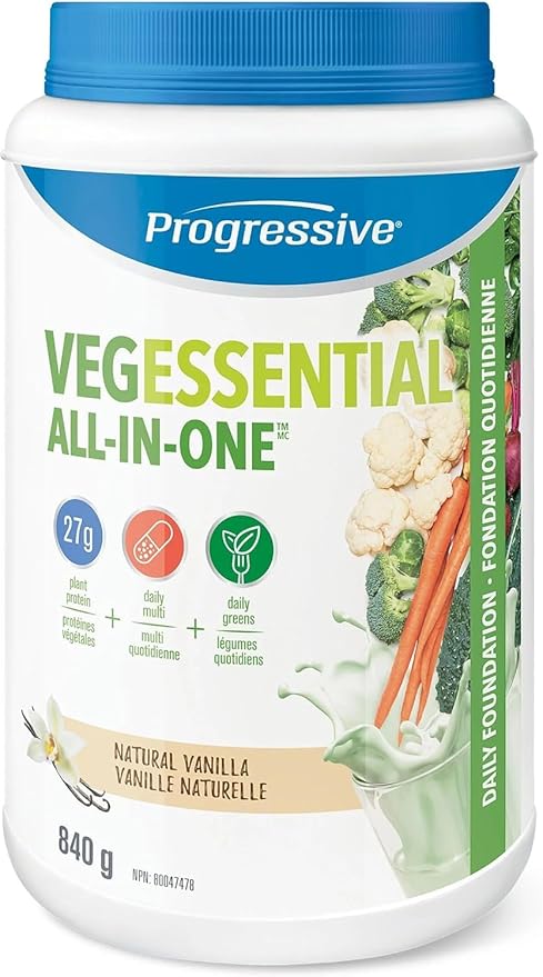 002  Progressive VegEssential，多合一純素蛋白、綠色蔬菜、維生素和礦物質粉末 - 香草口味，840 克