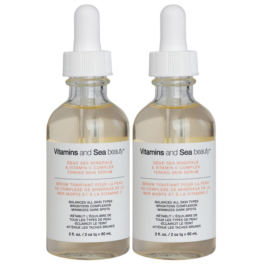 Vitamins and Sea Beauty Dead Sea Minerals and Vitamin C Toning Skin Serum, 2 x 60 mL