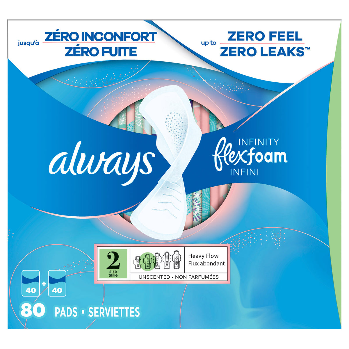 Always Infinity Flexfoam 软垫，80 片装