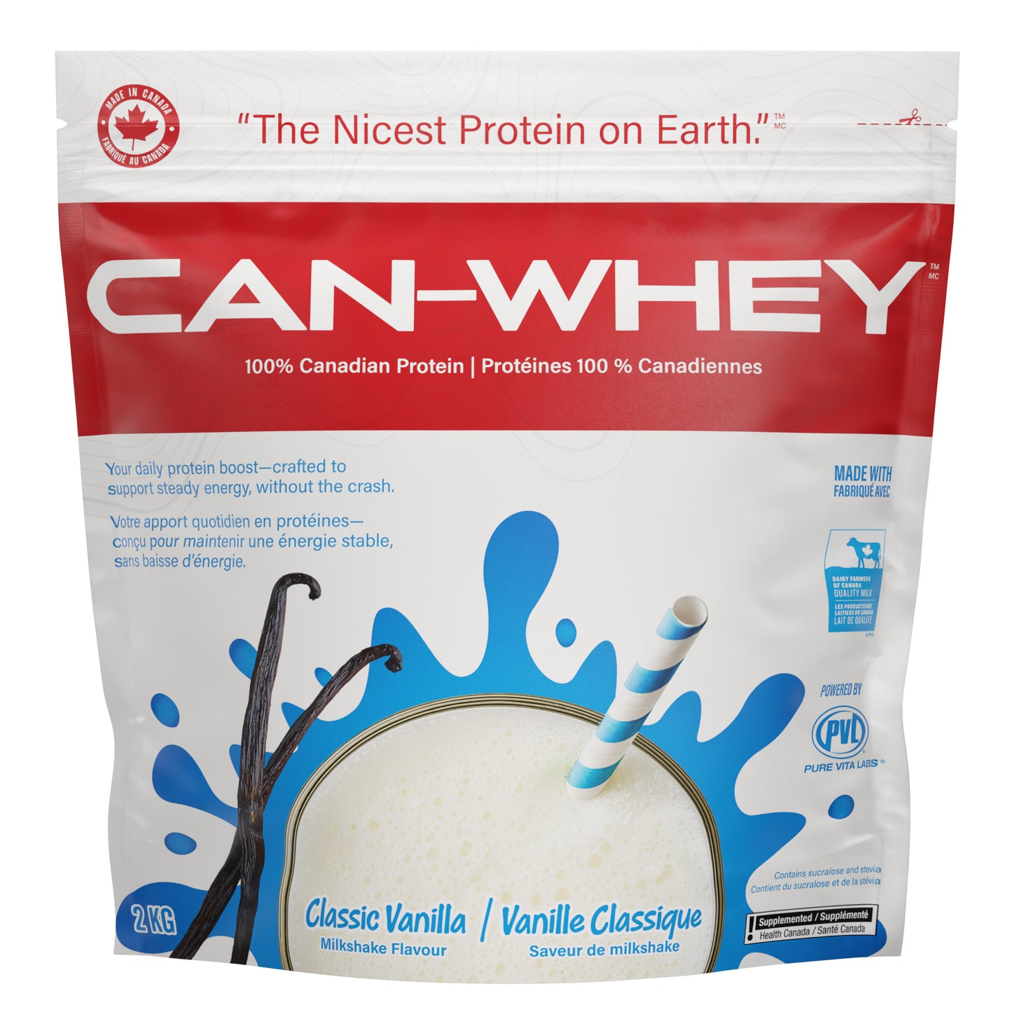 PVL CAN-WHEY 蛋白粉，香草味，2公斤