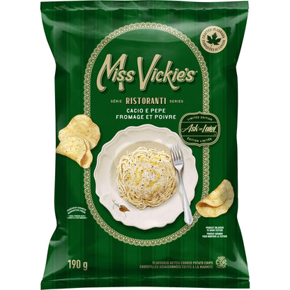 Miss Vickie's Cacio e Pepe 口味鍋煮洋芋片，190 公克。