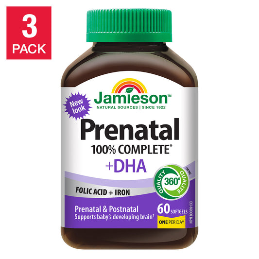 Jamieson 孕妇复合维生素（含 DHA），3 x 60 粒软胶囊